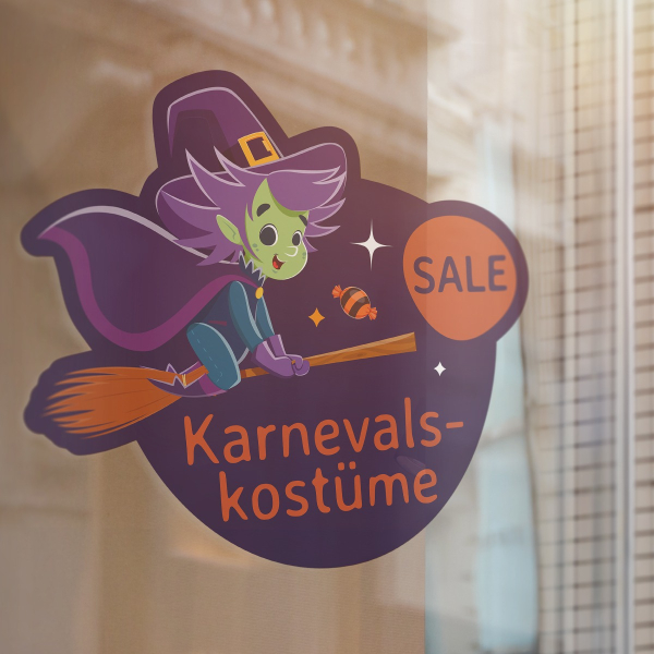 Fensteraufkleber transparent - Fasching Sale