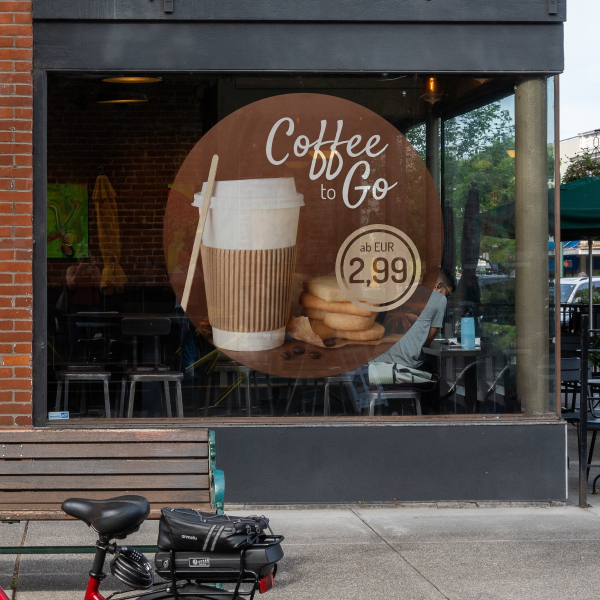 Fensteraufkleber transparent - Coffee to Go