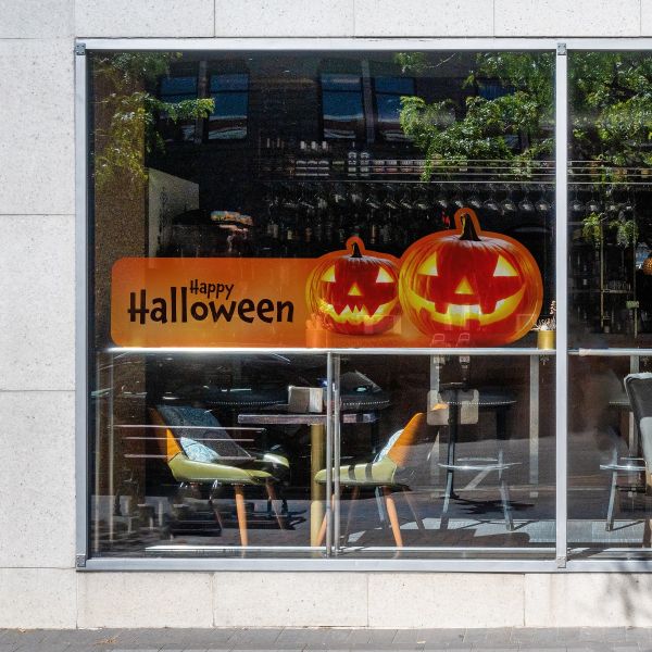 Fensteraufkleber transparent - Halloween Kürbis